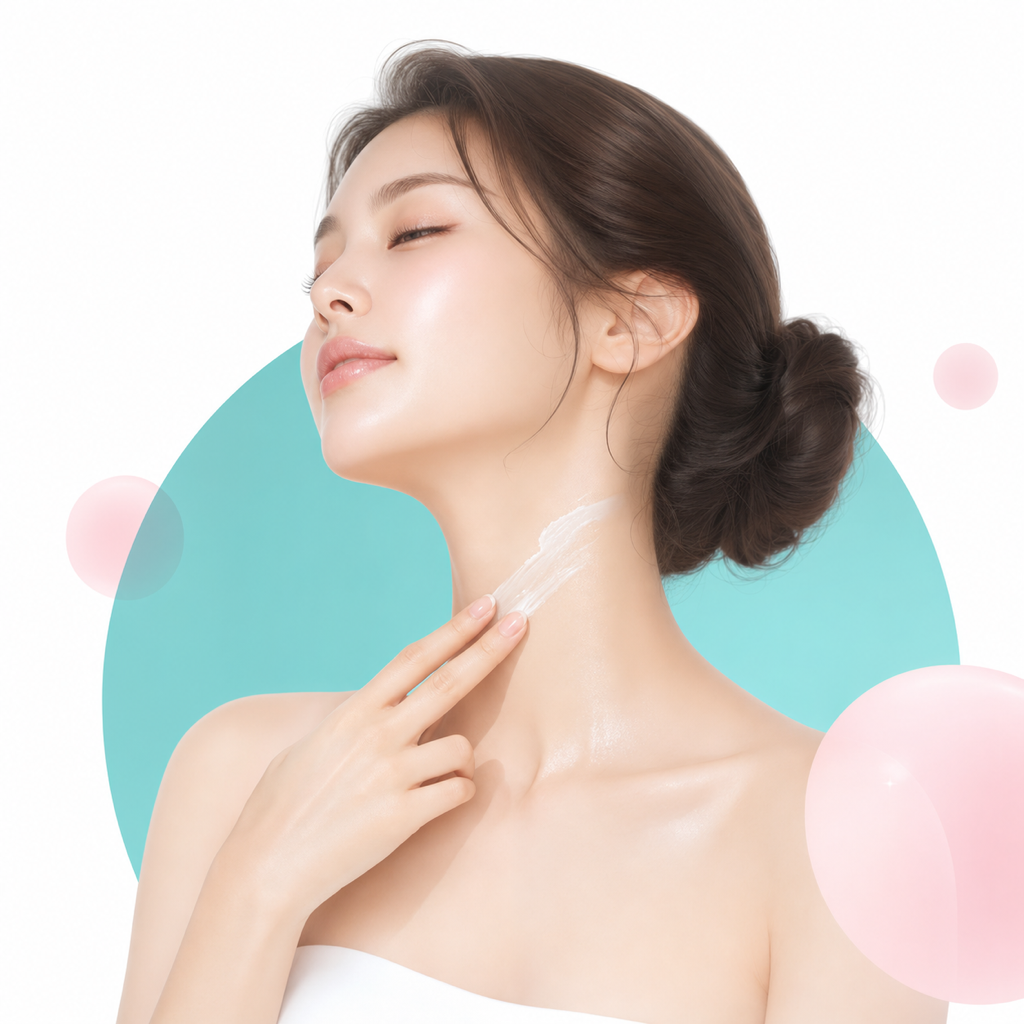 목 자외선 차단 일상 케어 일러스트 | 셀리닉의원