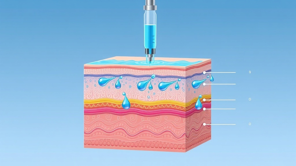 Skin booster hyaluronic acid injection mechanism - dermal hydration