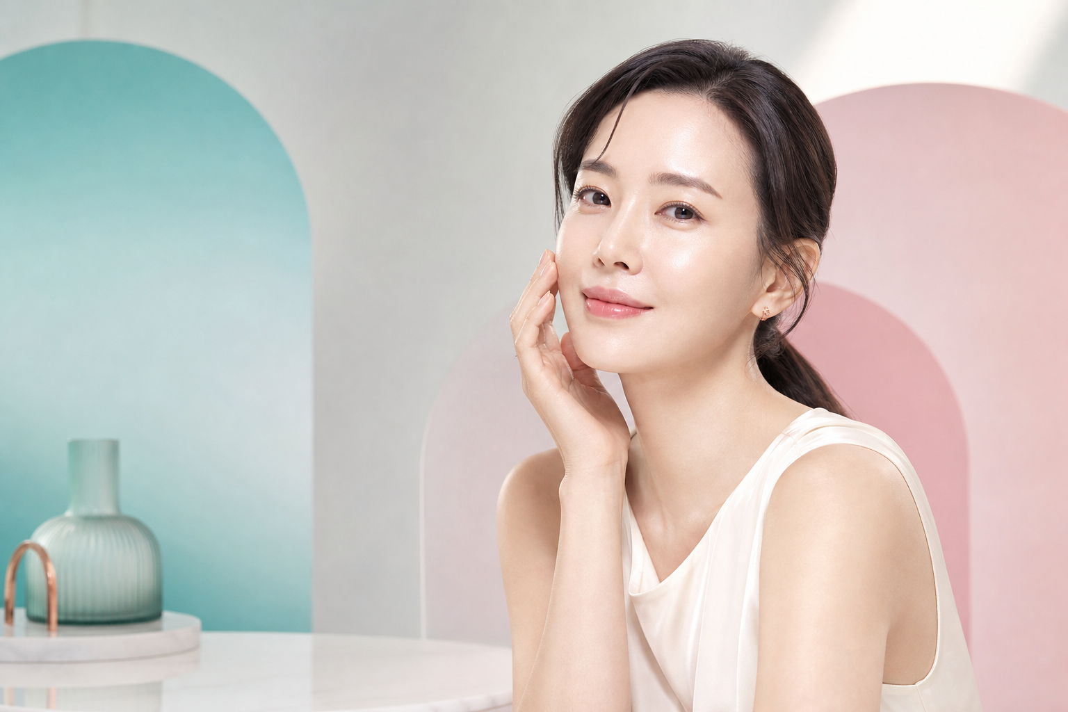 모공 축소 종합 가이드 — 매끄러운 피부결의 우아한 여성, 셀리닉의원